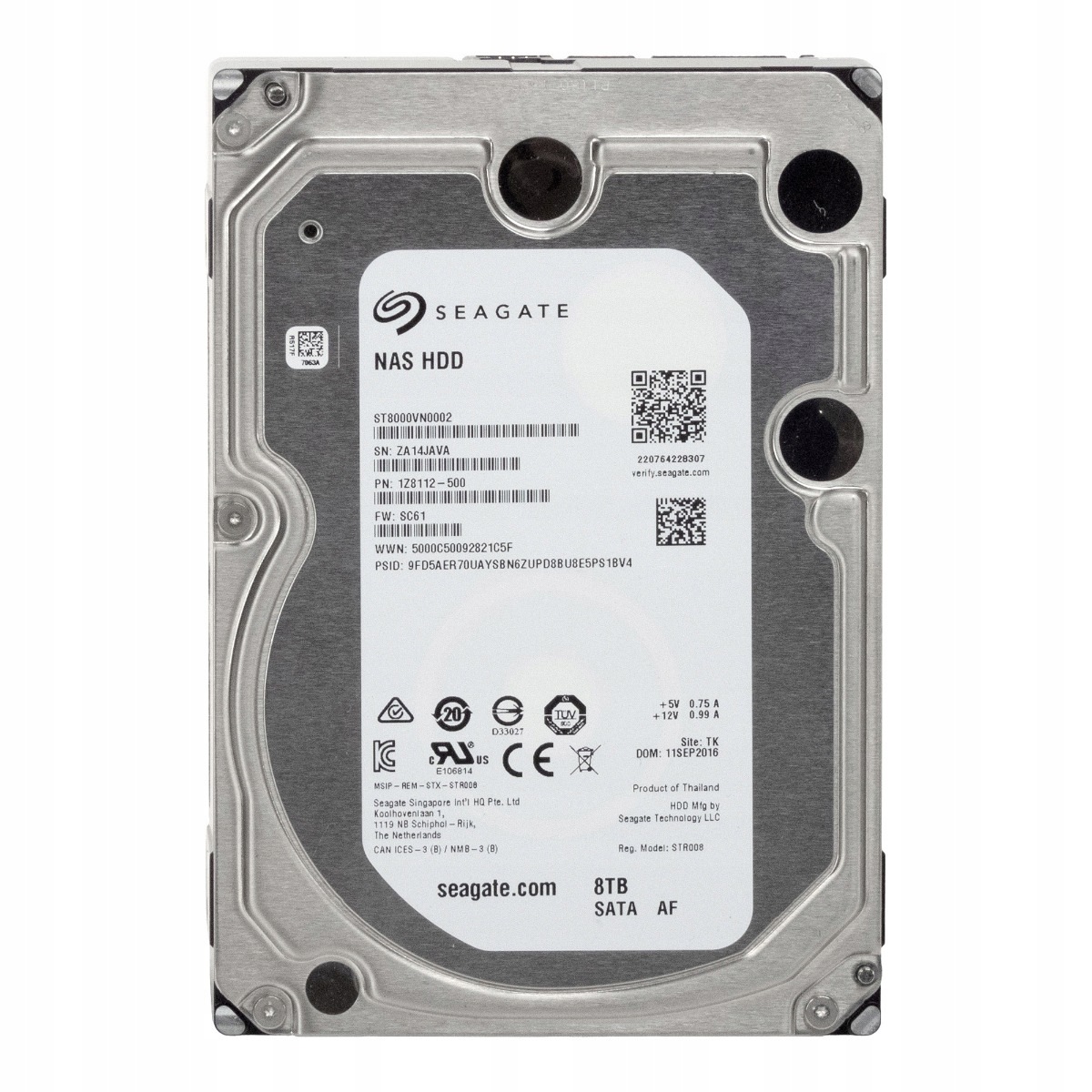 Seagate Nás Hdd 8TB 7.2K 256MB Sata III 3.5'' ST8000VN0002