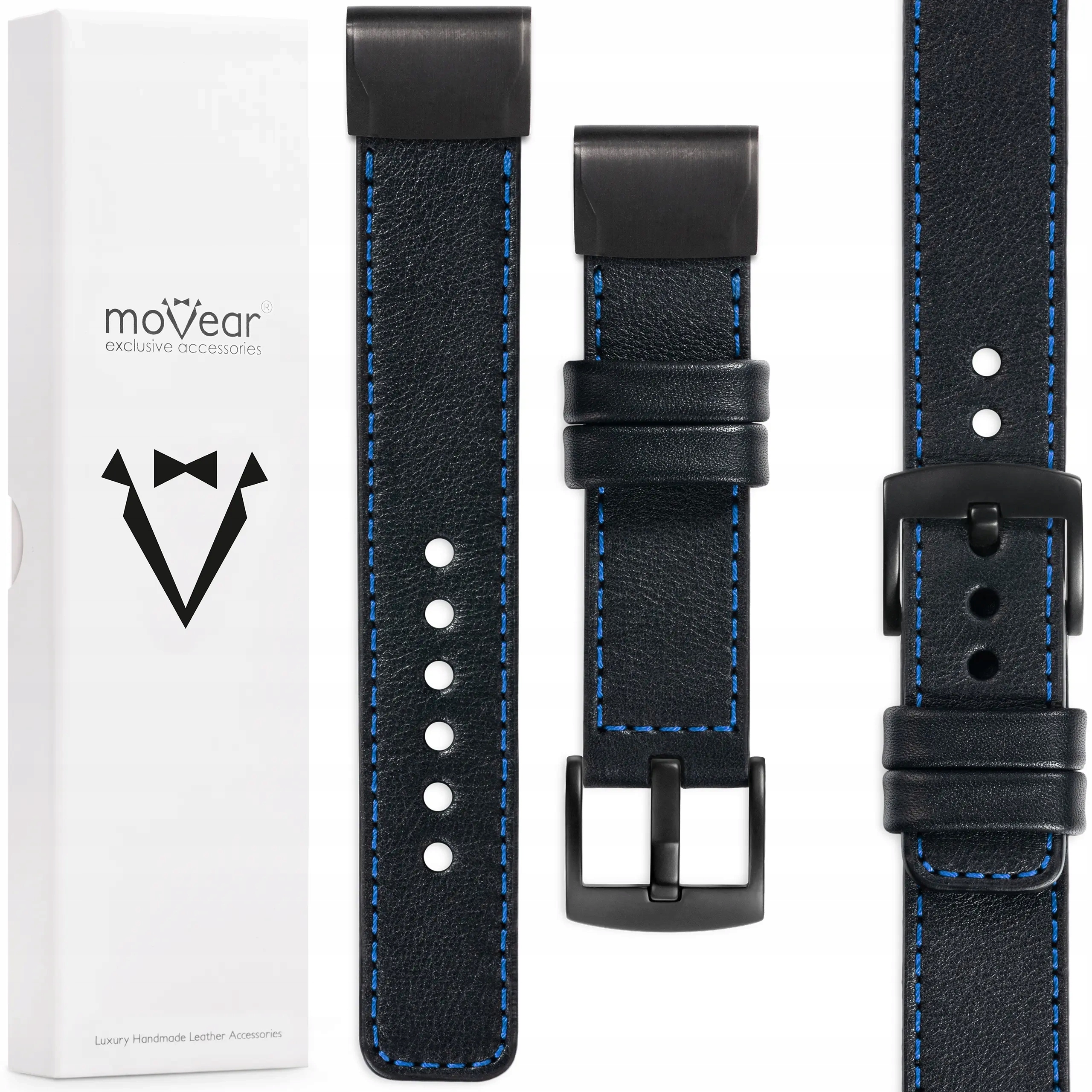 Exkluzivní kožený řemínek pro Garmin Fenix 8X 7X 6X Epix QuickFit 26 Movear