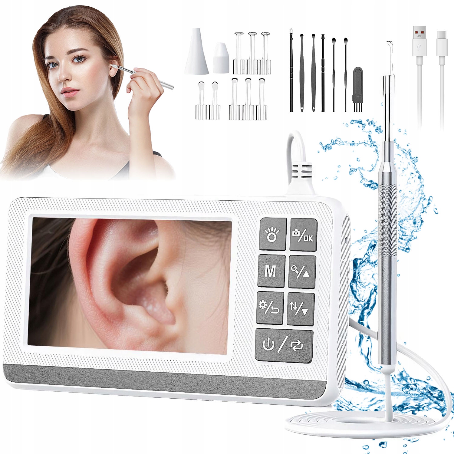 3,9MM Otoskop Kamera Czyszczenie Uszu Usuwania Woskowiny 1920P Endoskop