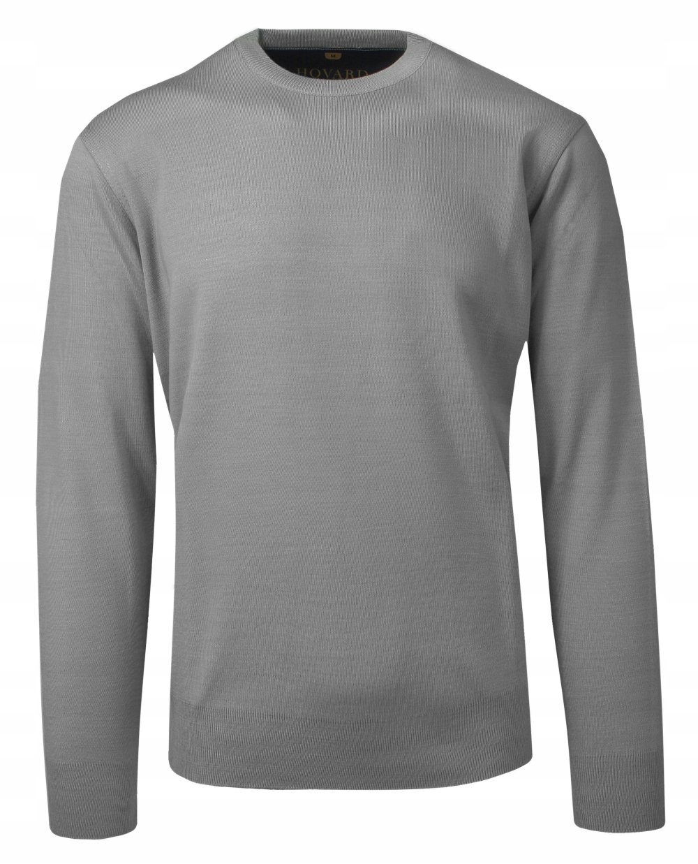 Šedý vlněný svetr Kulatý dekolt Hovard L