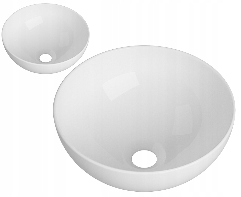 Biela Umývadlová Doska Okrúhla Keramická Kúpeľňová 31,5 cm Na Dosku Tiva