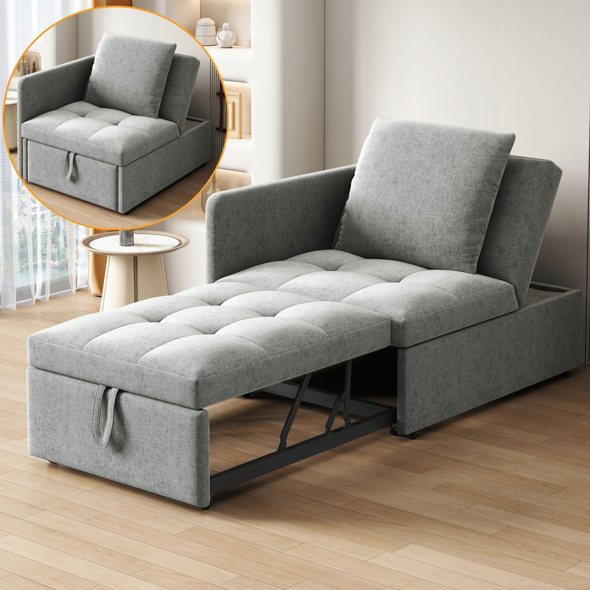 Čalouněná postel Sofa s nastavitelným opěradlem 3v1