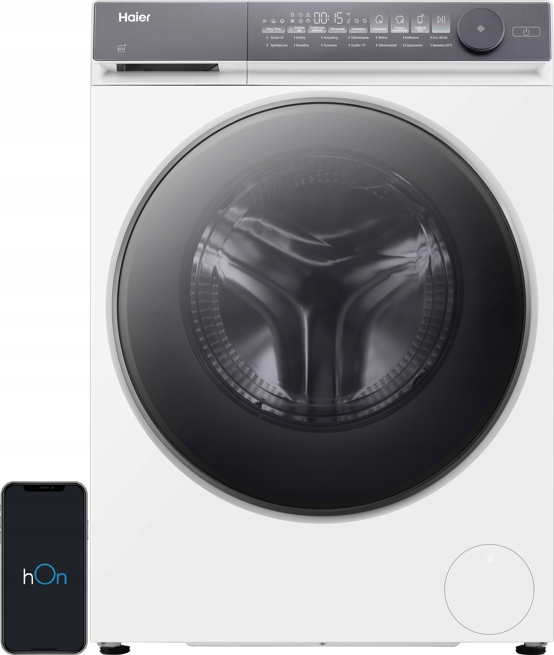 2X Pralko-suszarka Haier Ai X7 HWD80-BPD14MEPTU1 biała 59.5 cm
