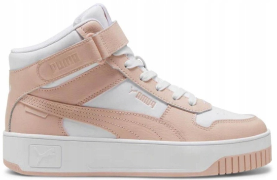 Boty Puma Carina Street MID kožené platforma vysoké růžové vel. 38