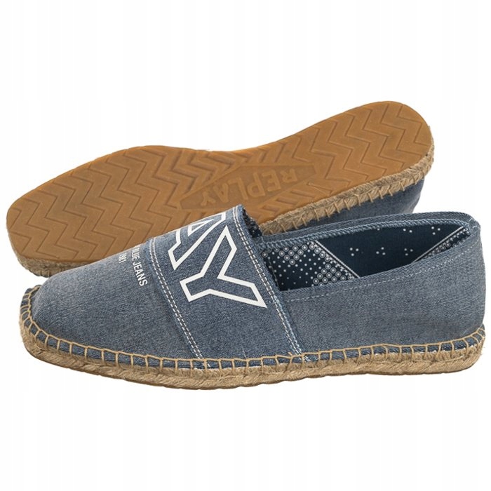 Pánské espadrilkové boty Replay Cabo Washed GMF16 Jeans Modré