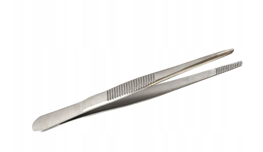 Pęseta do brwi 12cm anatomiczna prosta stal