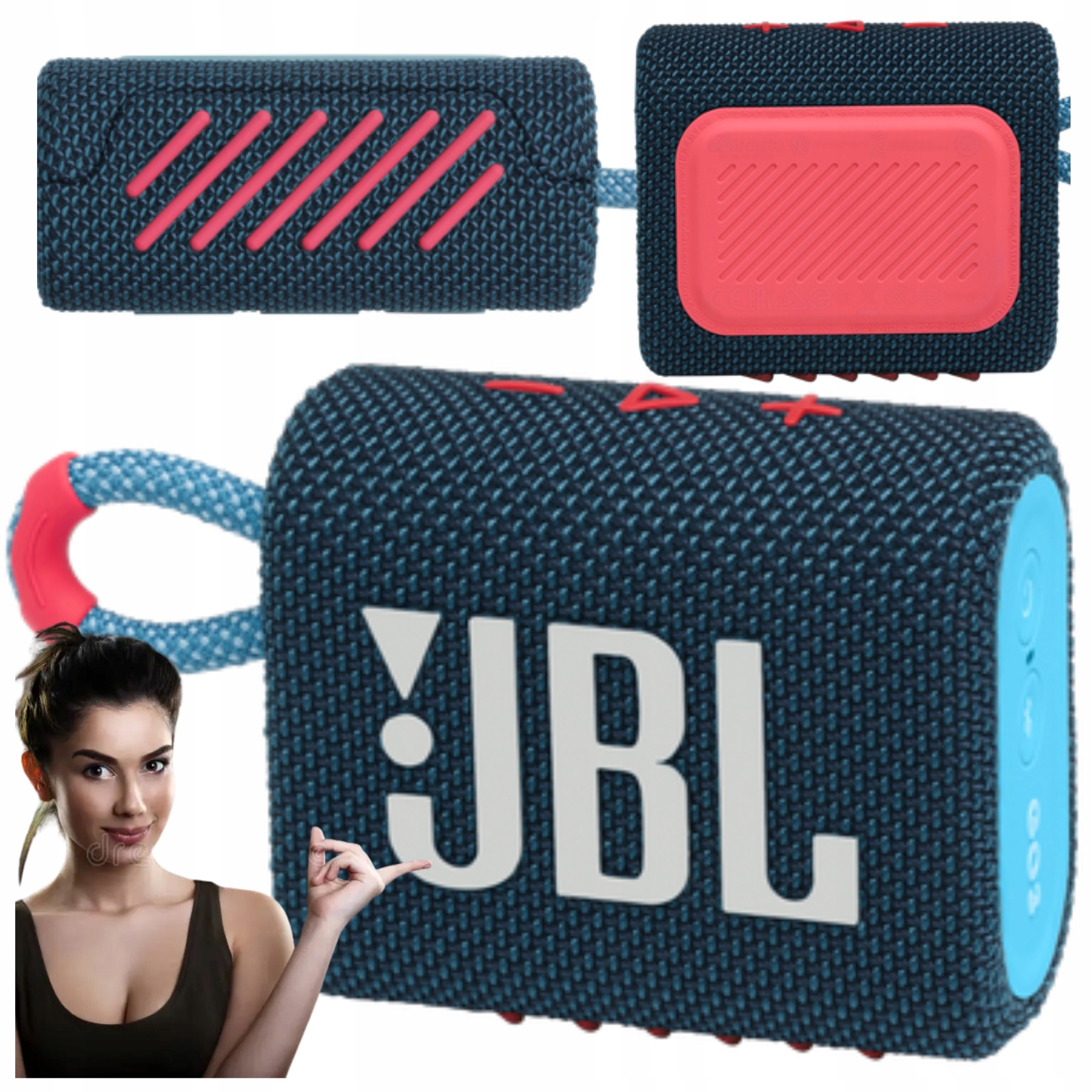Originální přenosný reproduktor Jbl Go 3 Eco Modrooranžový 4,2 W