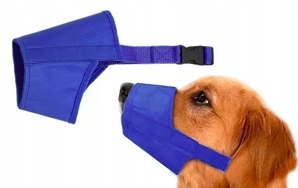 Kaganiec materiałowy dla psa S niebieski (3)