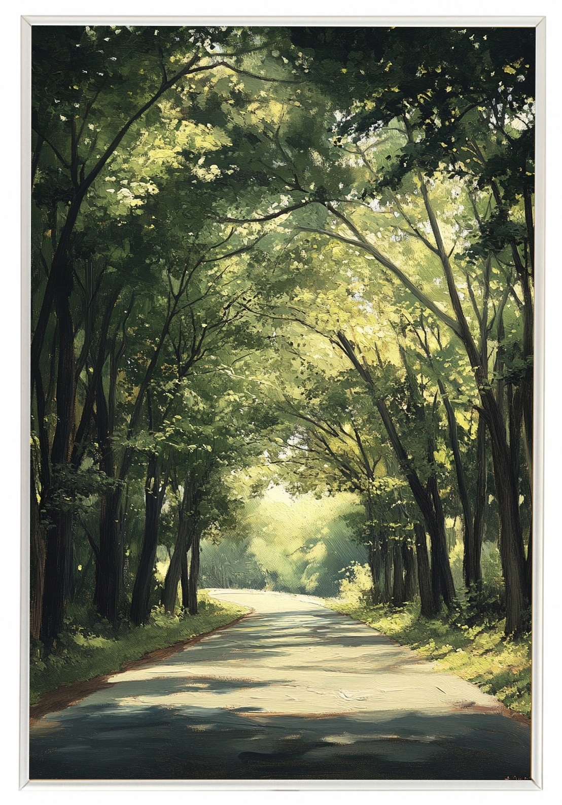 Plakát Rámeček Aluminium Krajina Příroda Stromy Aleje Cesta Slunce Léto 40x60