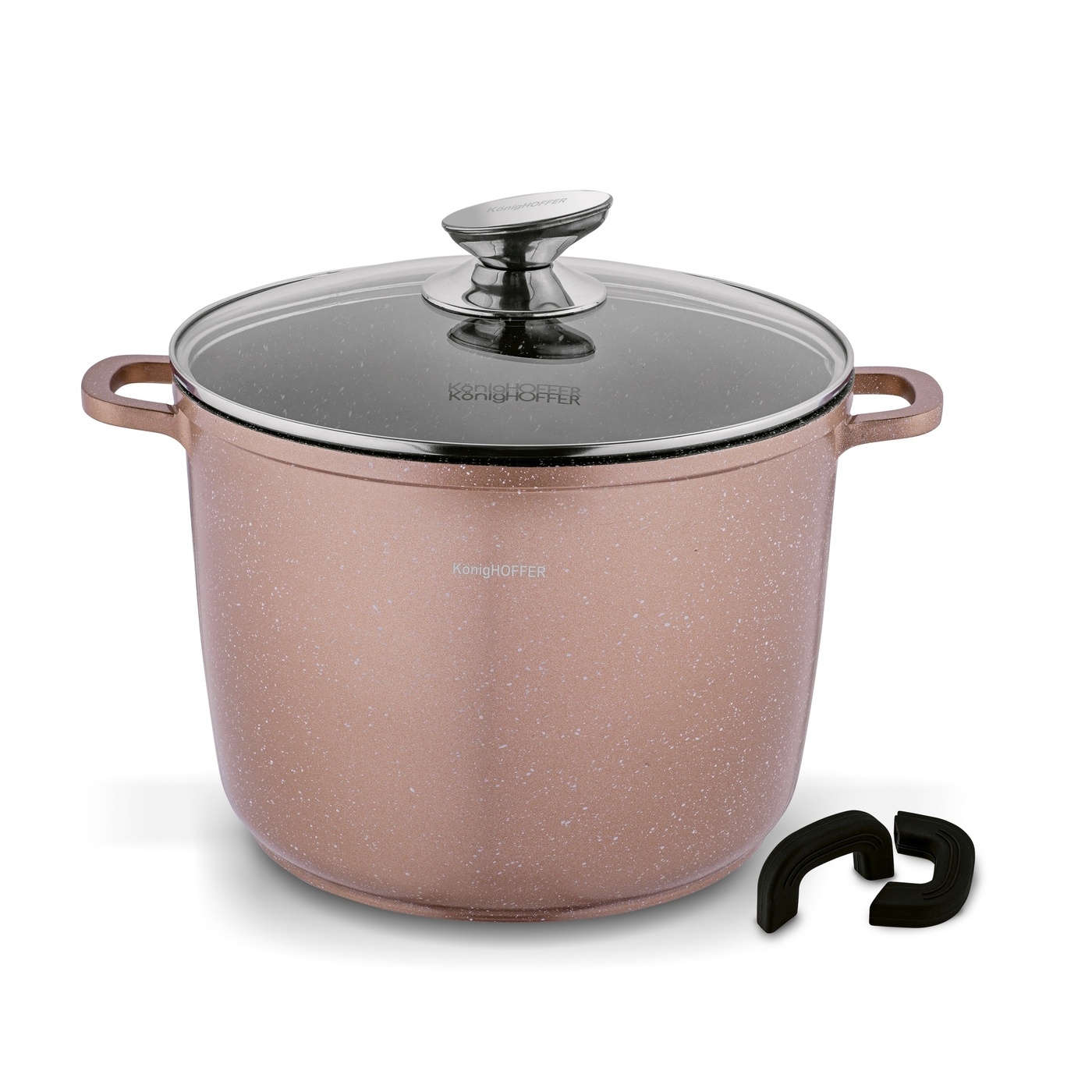 Garnek Indukcja duży garnek Marmurkowy 6L Pollo Rose Gold Konighoffer