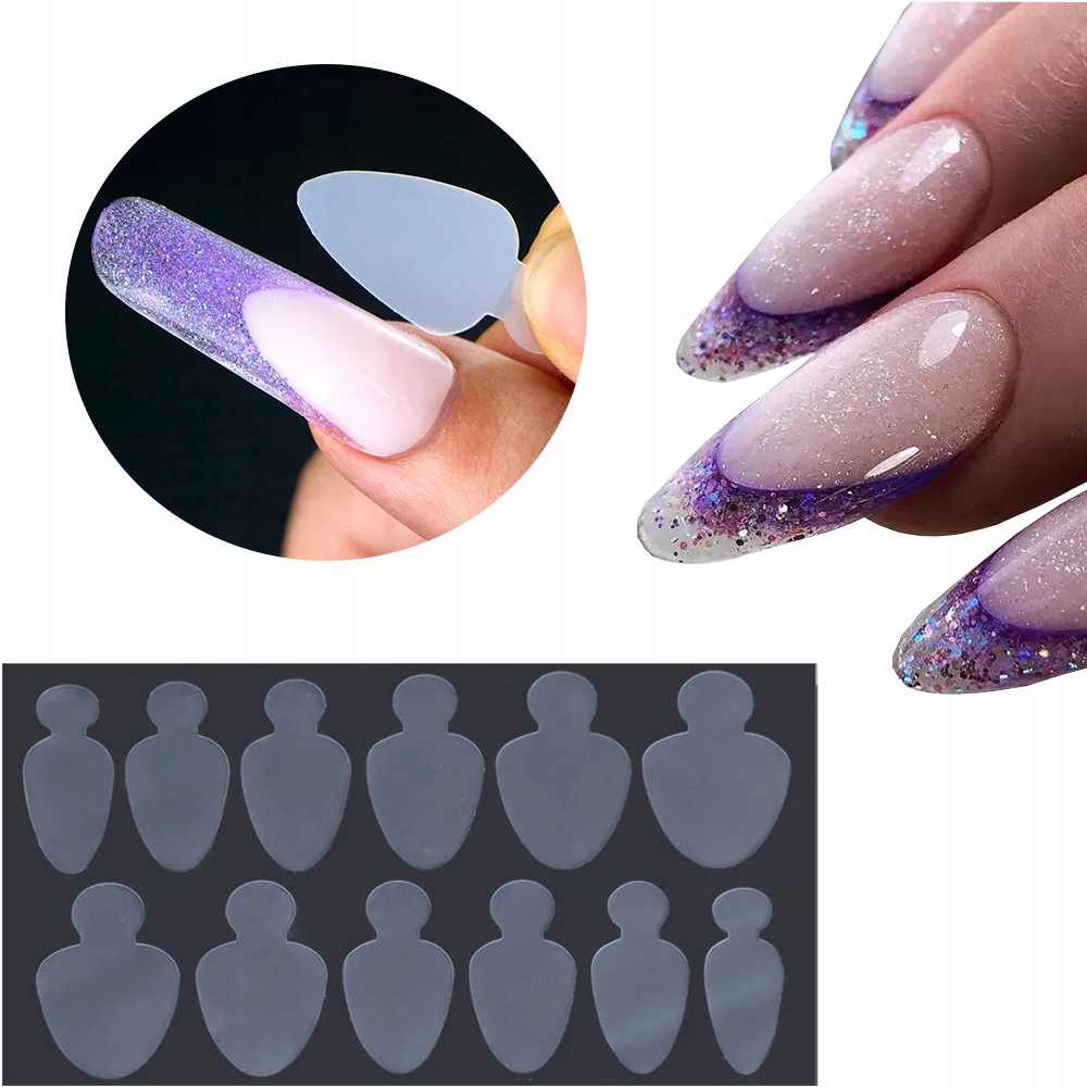 SILIKONOWE FORMY PODKŁADKI DO GÓRNYCH FORM DUAL FRENCH MANICURE MIGDAŁ