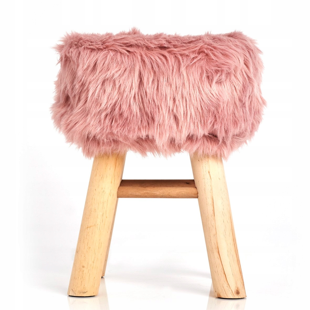 STOŁEK FUTRZANY MIĘKKI TABORET RÓŻOWE FUTRO ZELLER Kod producenta 17022
