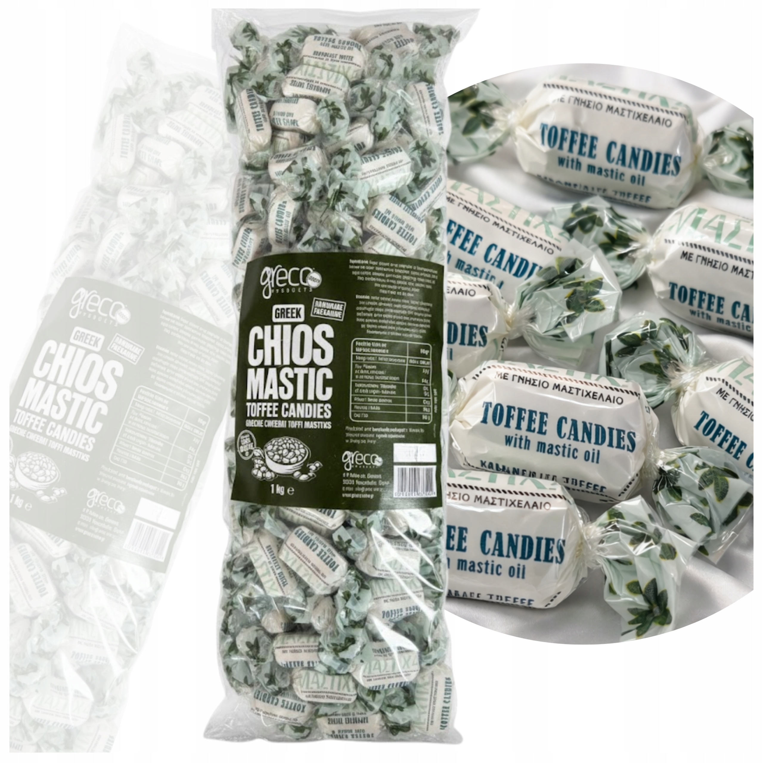 Cukierki O Smaku Toffi Z Prawdziwym Olejem Mastyksowym Greckie 1KG Greco