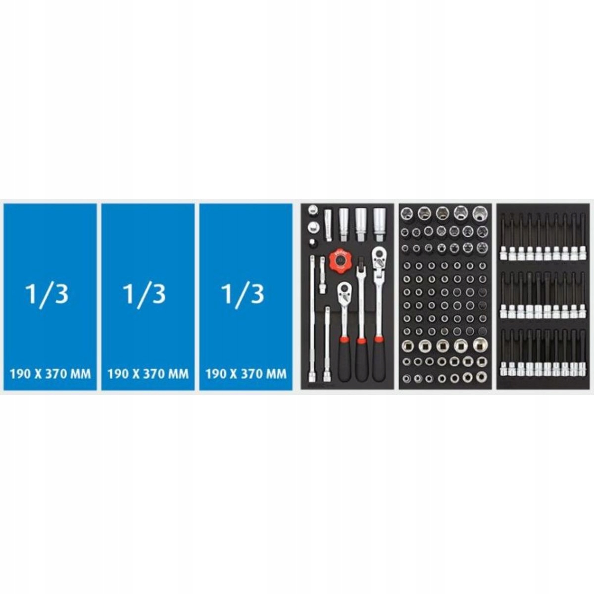 Wkład do wózka Zestaw 9 szt. 6-KĄTNE 190x370mm SON