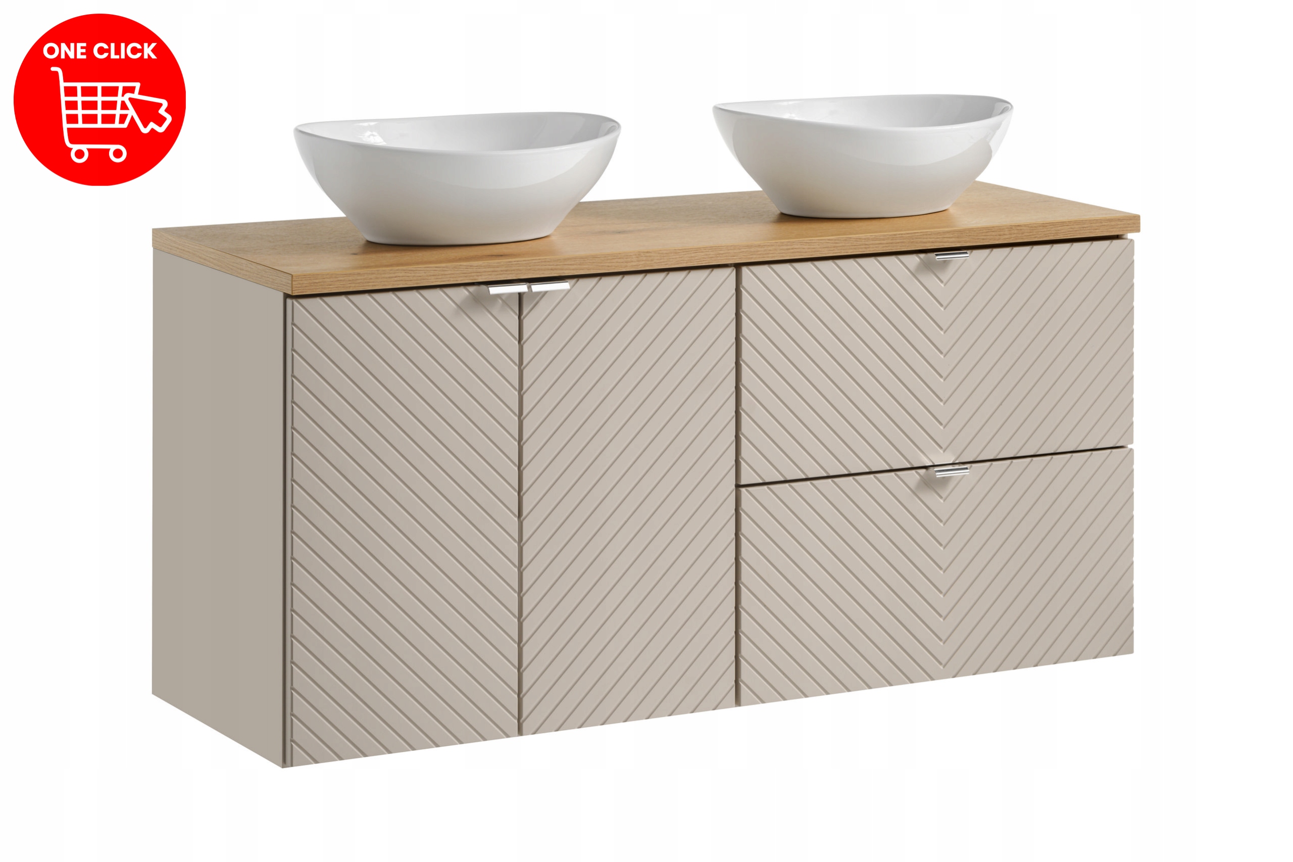 Nábytková sada 120 cm s deskou a 2 umyvadly na desku Lola