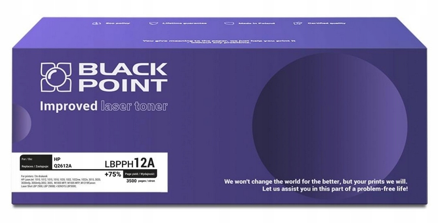 Toner Black Point LBPPH12A do Hp LaserJet 1010 1018 1020 12A 2800str