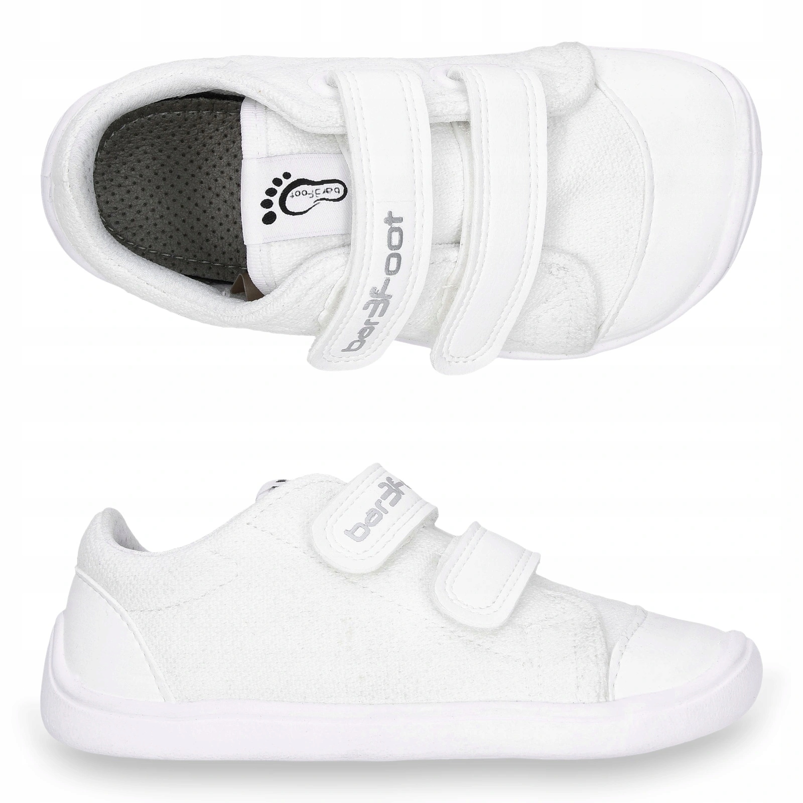 Buty barefoot tenisówki na rzepy dziecięce 3F Elf Denver biały Vegan 30