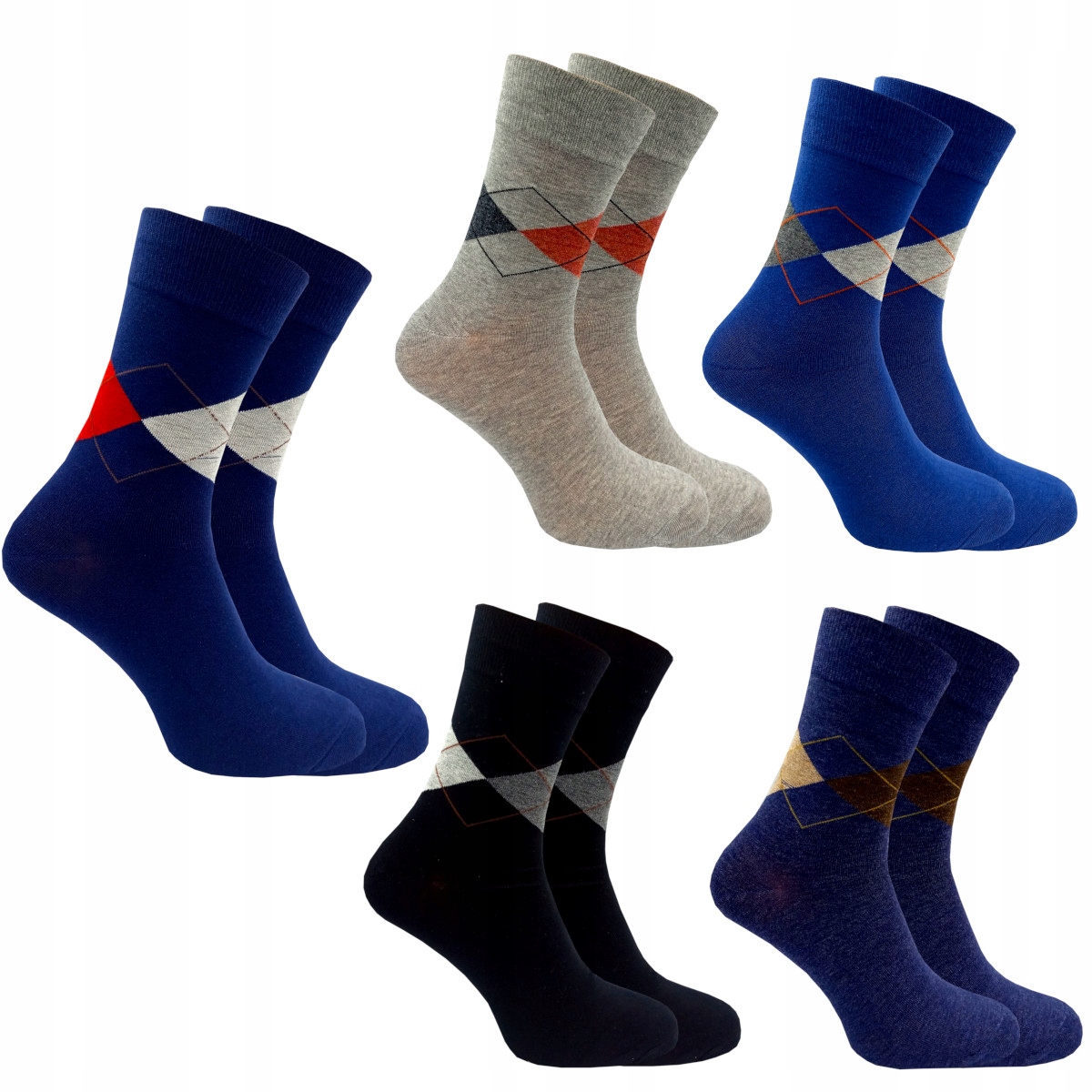 

Skarpety Męskie Bambus Modne Romby Premium 5PAK