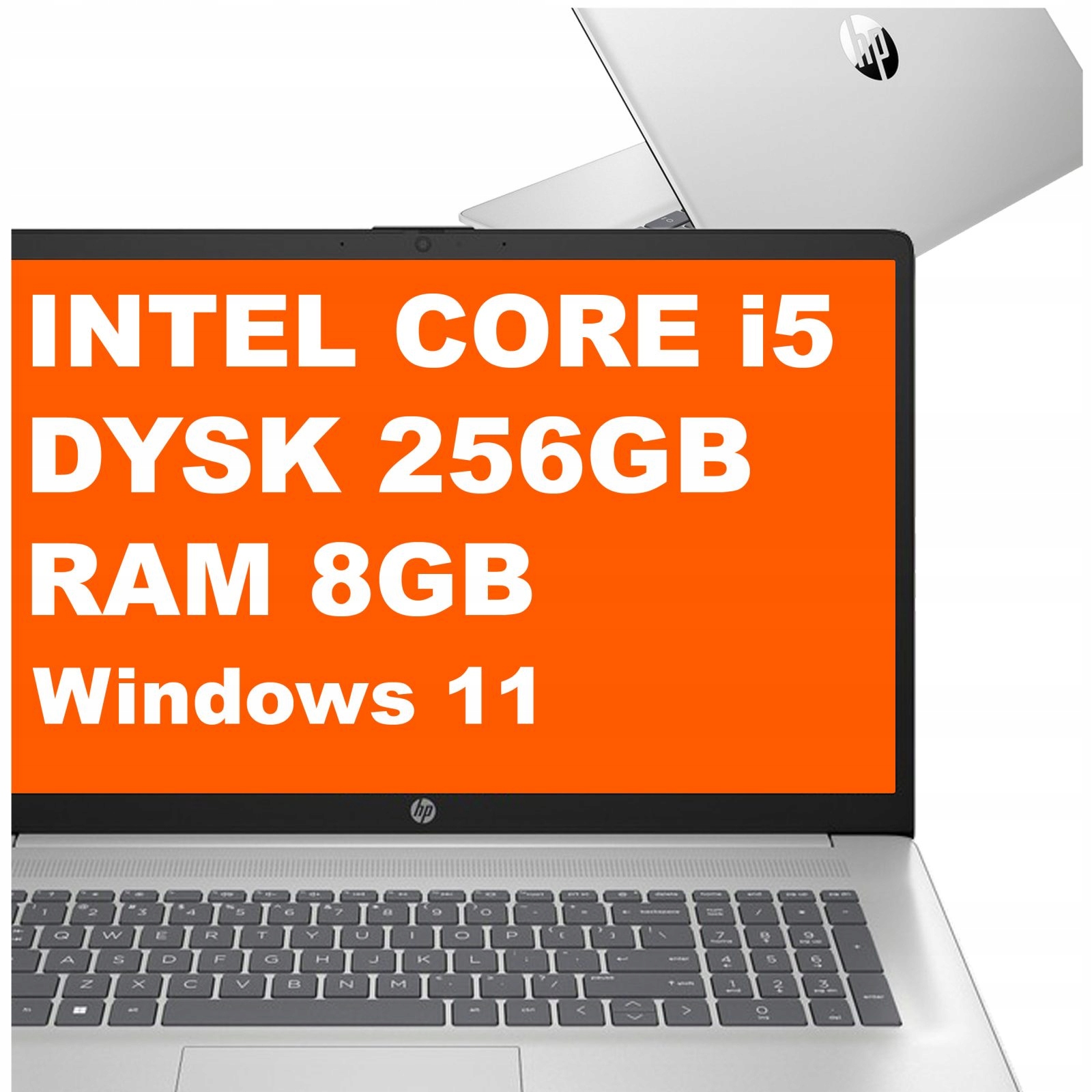 Laptop Hp 17-cn Intel i5 8GB 256GB Intel Iris Xe Hd+ Win 11 Srebrny