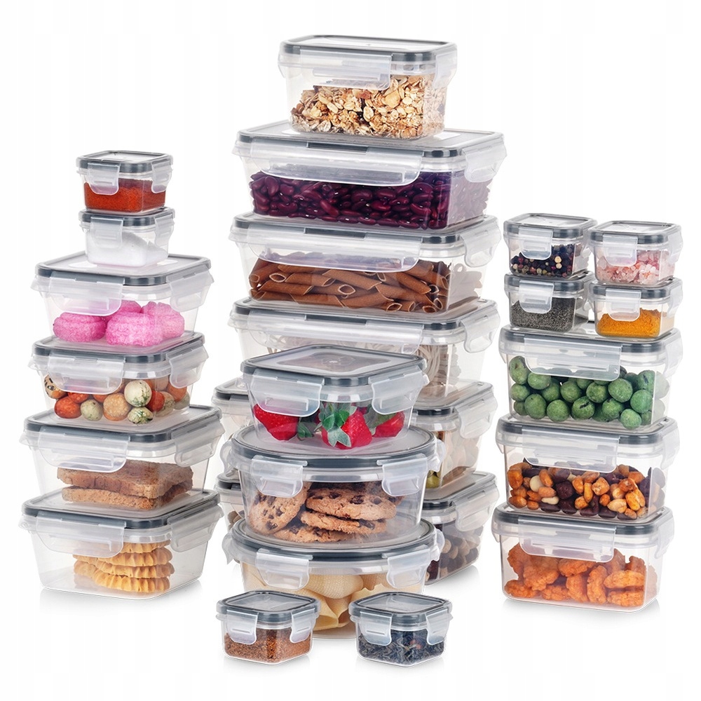 Sada Dóz Na Potraviny S Víkem A Těsněním Pro Ledničku 24 Kusů