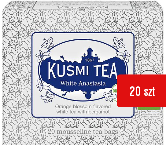 White Anastasia bílý čaj v sáčcích Kusmi Bergamot Pomeranč 20 Ks