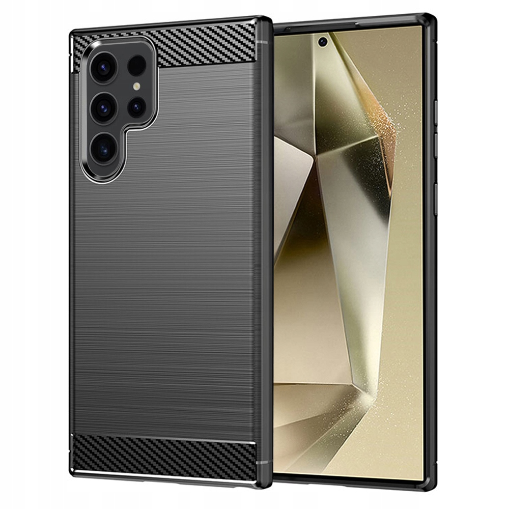 Techsuit Carbon Silicone etui na Samsung Galaxy S24 Ultra – czarne