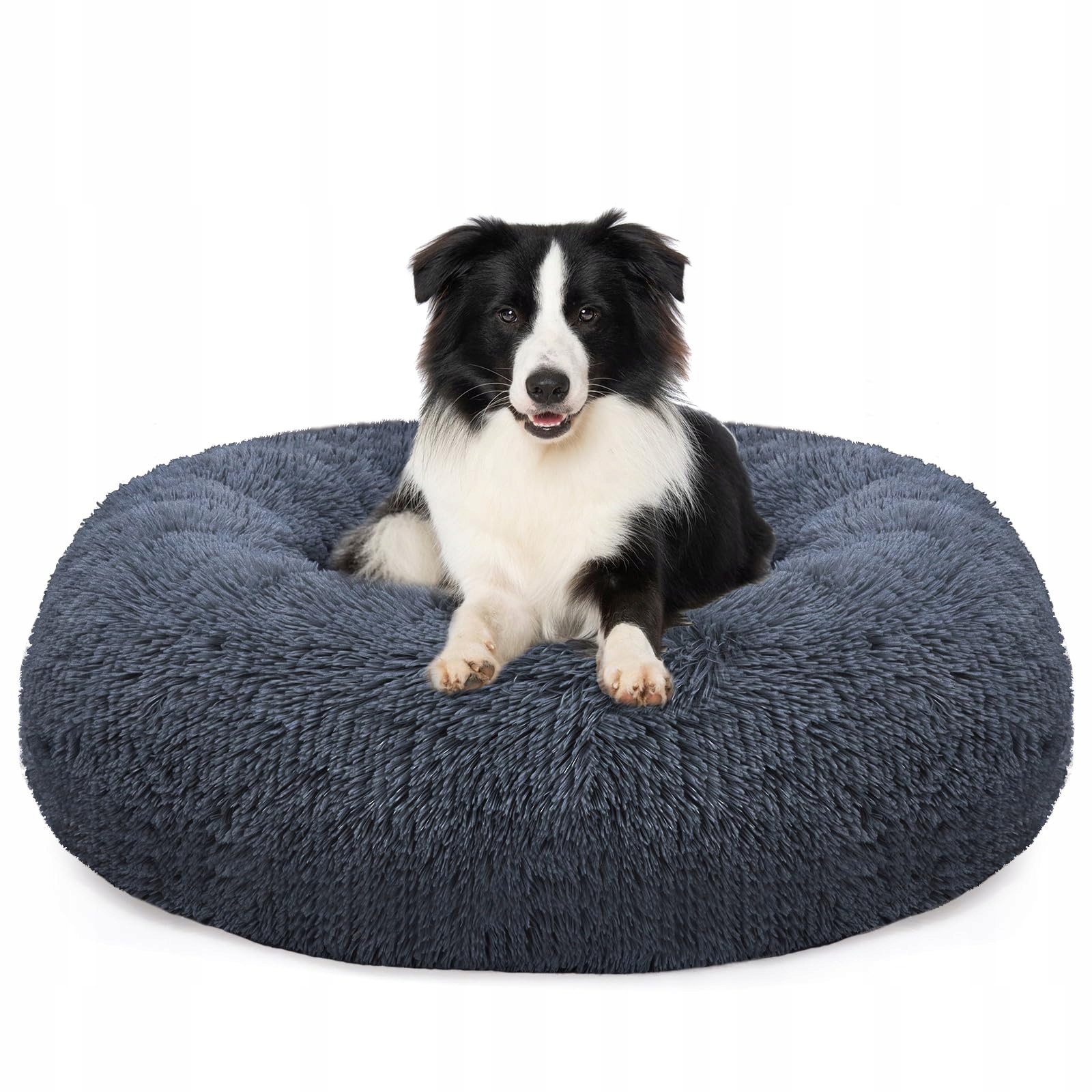 Levně Ortopedické pelíšek pro psa, kulatý útulný Ø 80 cm, tmavě šedý