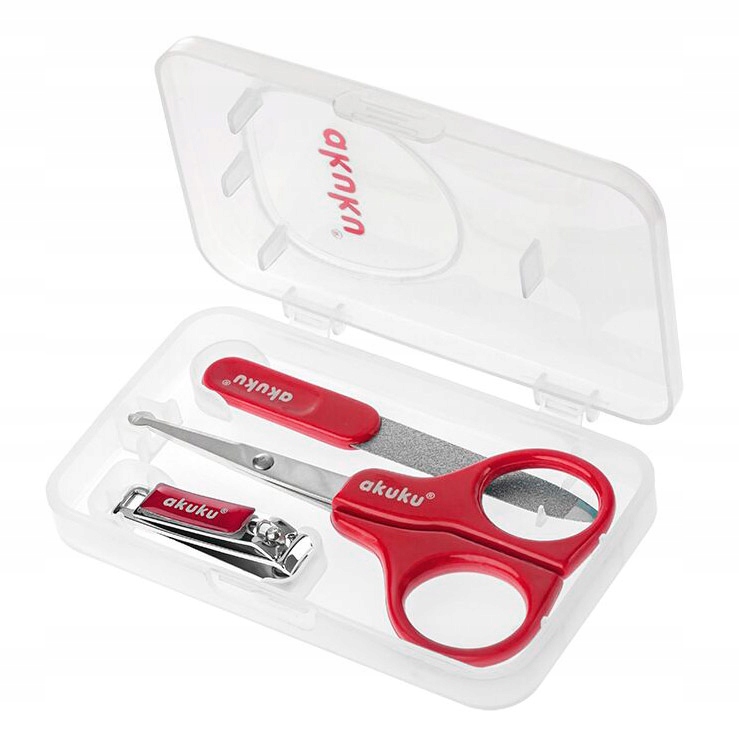 Nożyczki Cążki Pilnik dla niemowląt dzieci RED