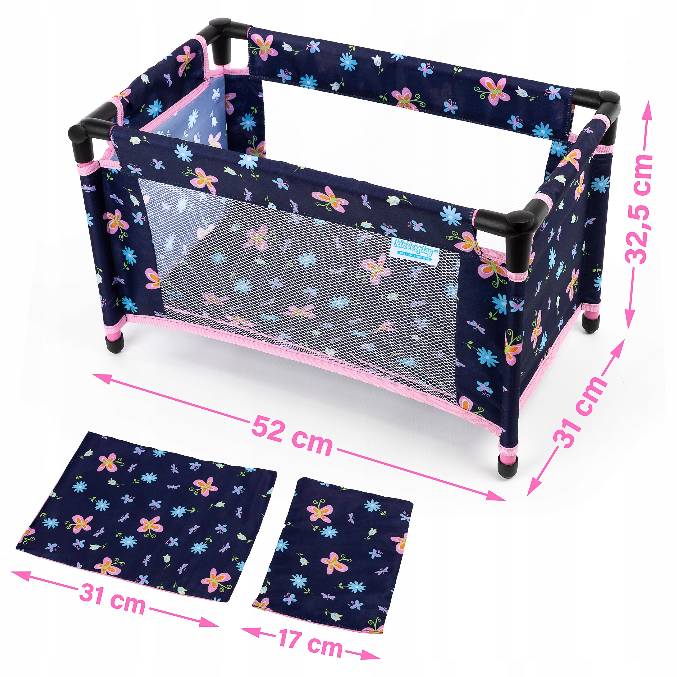 KINDERPLAY ŁÓŻECZKO DLA LALEK TURYSTYCZNE KOJEC AKCESORIA TORBA POŚCIEL Marka Kinderplay