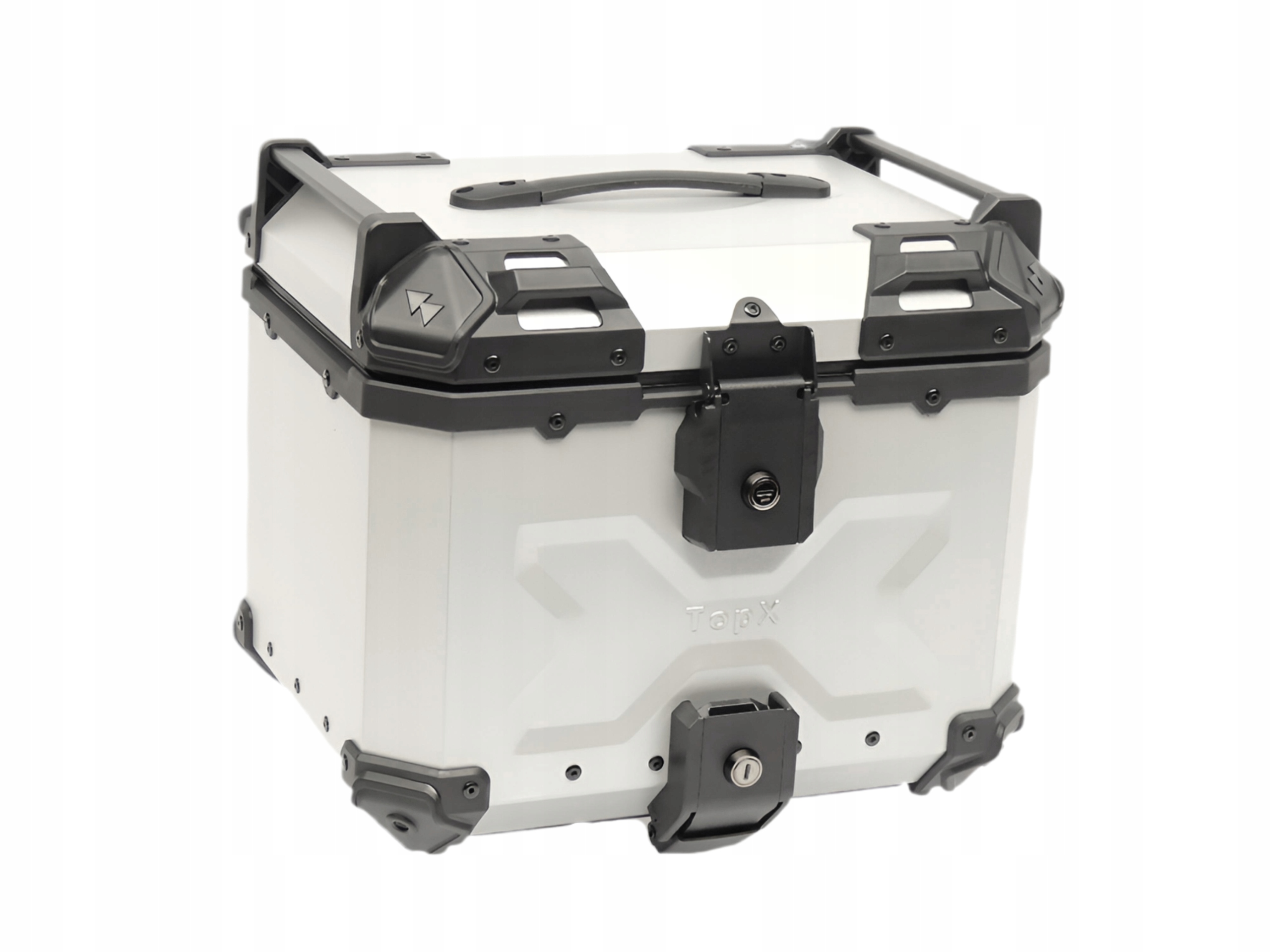 Motocyklový kufr centrální hliníkový s polstrováním, deska 45L pro 1 helmu TopX