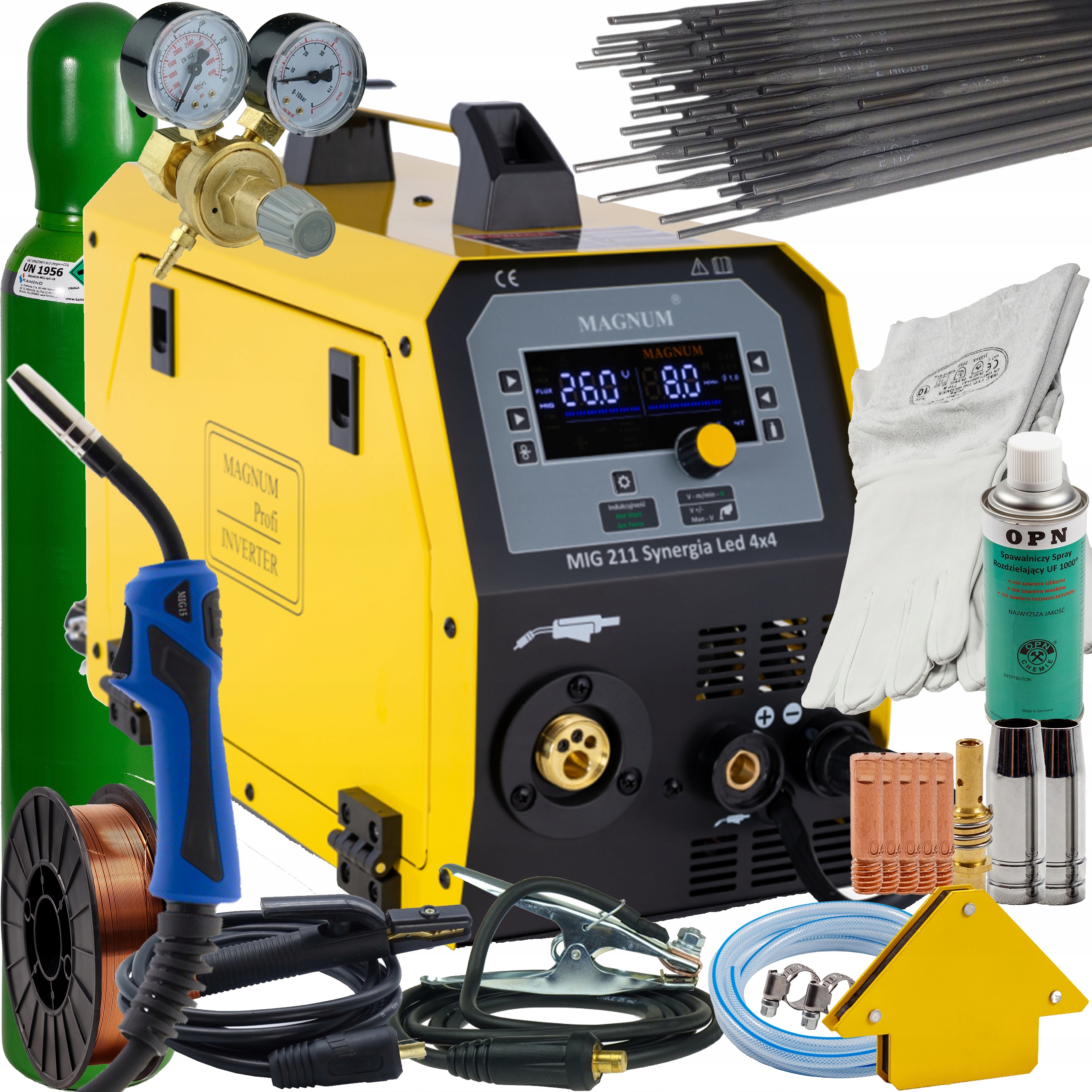 Svařovací Stroj Migomat Magnum Mig 211 Led Synergie Sada 3 4X4