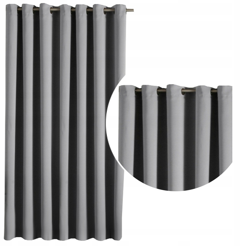 zatemňovací závěs Blackout 200x250 cm, vysoké, silné závěsy, barva světle šedá