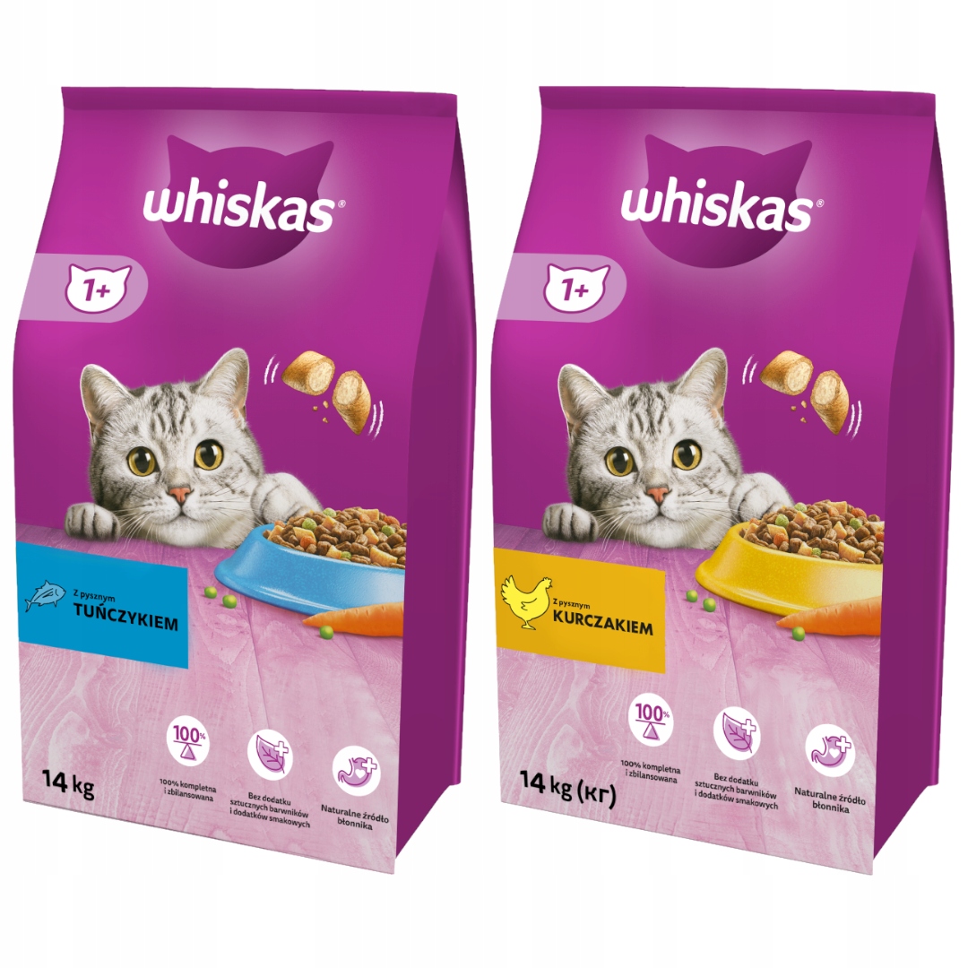 Whiskas Adult Kurczak Whiskas Adult Tuńczyk 2x14kg