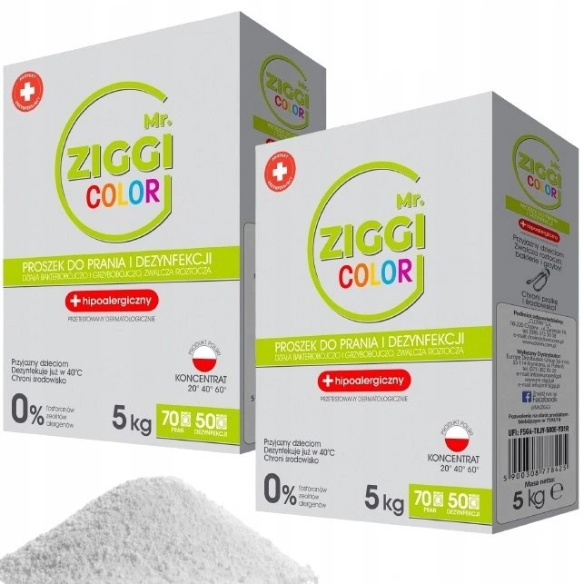 

Zestaw XXL 2x Proszek Do Prania Mr Ziggi Color 5kg