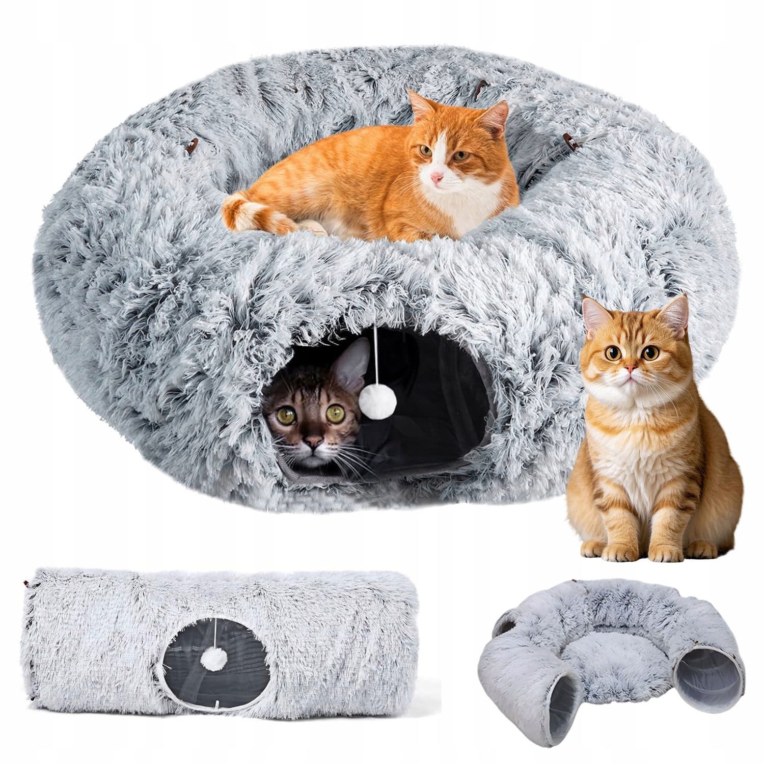 Levně Tunelové Škrabadlo Pro Kočky Šustící Hračka Tvaru S, Skládací, 170 CM