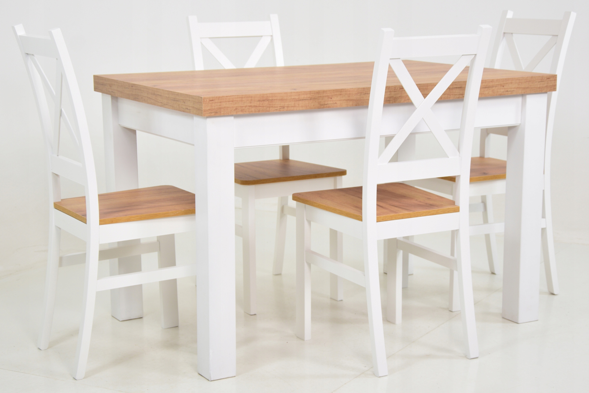 Rozkładany stół 80x120 i 4 DREWNIANE krzesła SALON Kod producenta K-1 + S-7