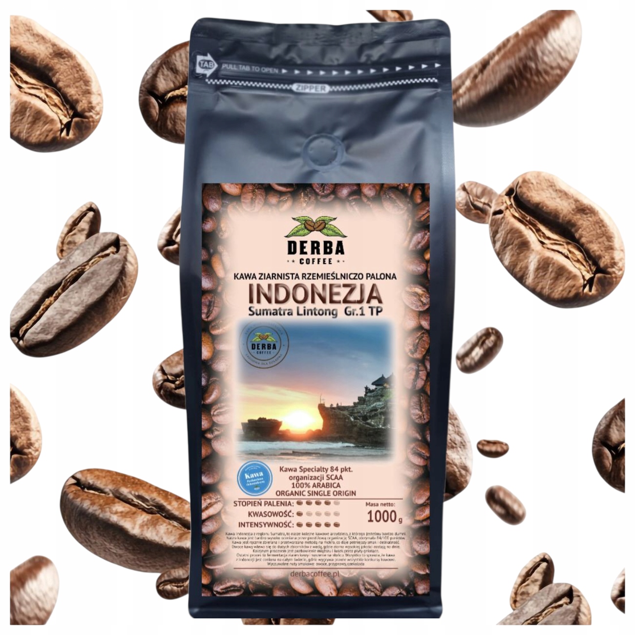 Káva Indonésie nízkodráždivá 1 kg zrnková 100% Arabika Specialty Sumatra