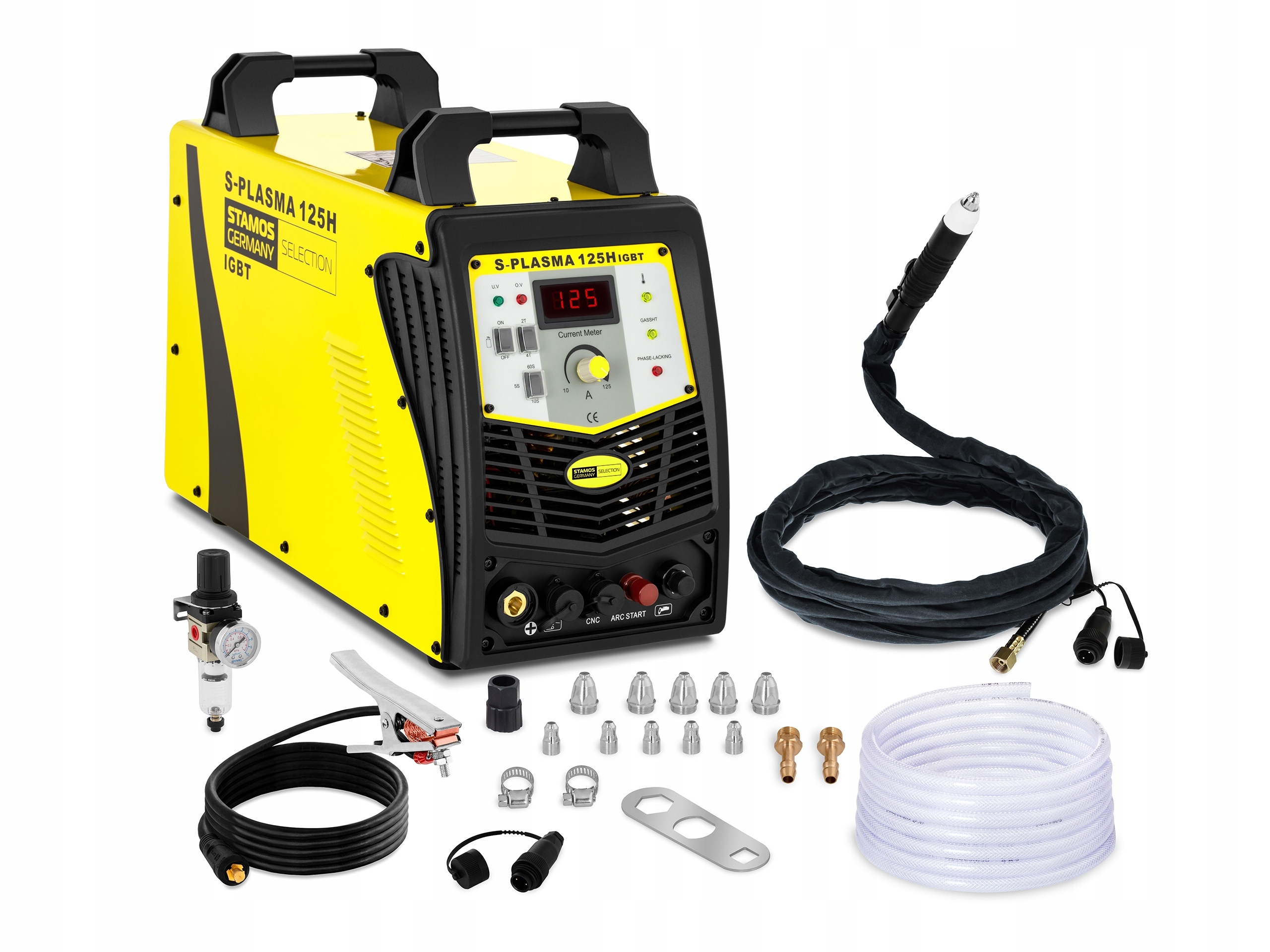 Przecinarka plazmowa Stamos S-Plasma 125CNC w kolorze czarno-srebrnym