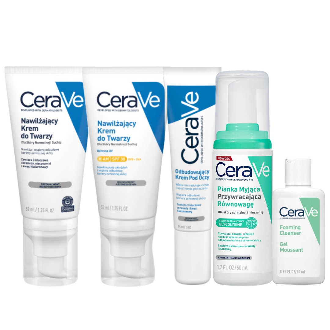 CeraVe Krem pod oczy 14g Krem Nawilżający do Twarzy 52ml Krem SPF30