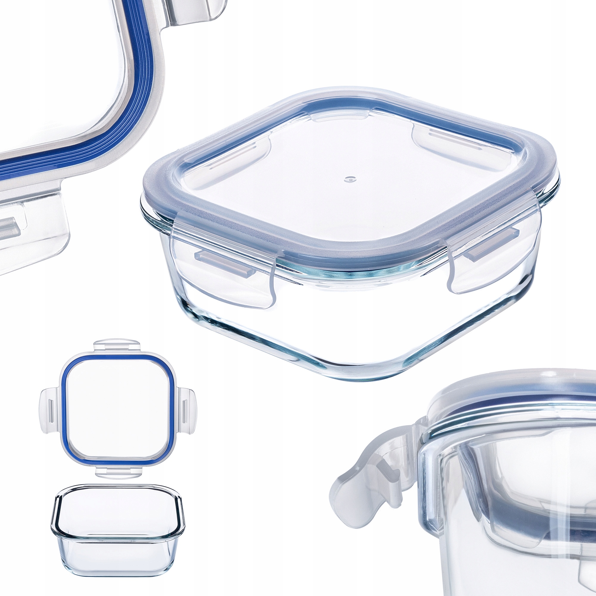 ÉTELTÁROLÓ DOBOZ ÜVEG 800ml FEDÉLLEL UZSONNÁS DOBOZ