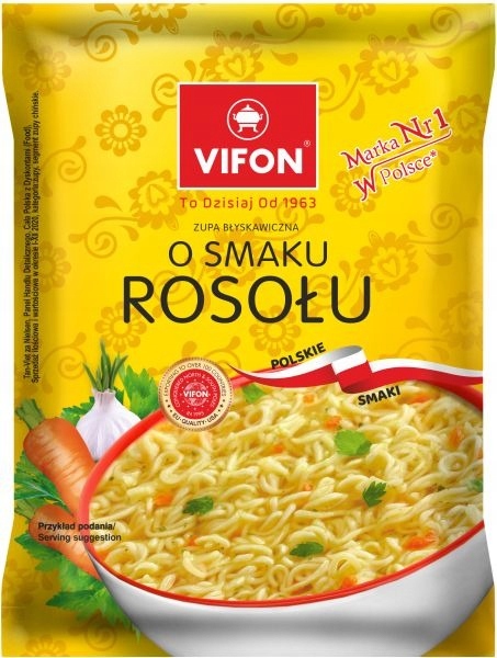 Zupa błyskawiczna VIFON ROSÓŁ 65 g x 24 sztuki EAN (GTIN) 5901882017863