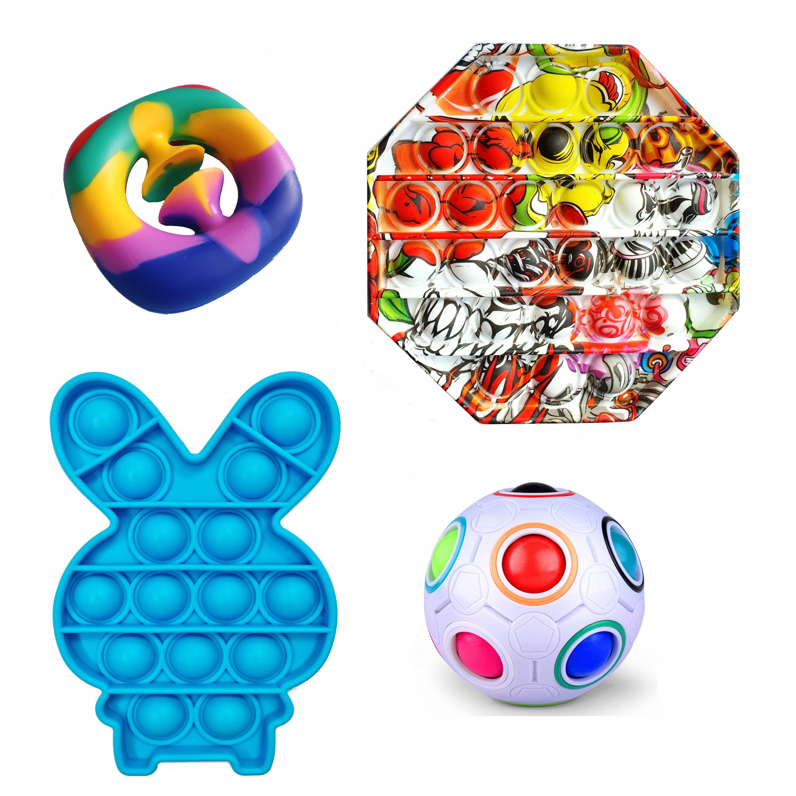 ZESTAW POP IT SIMPLE DIMPLE ZABAWKI ANTYSTRES 4szt