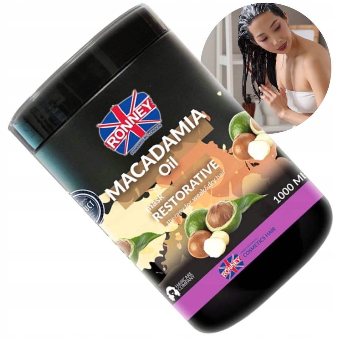 RONNEY maska do włosów MACADAMIA OIL WZMACNIA 1L