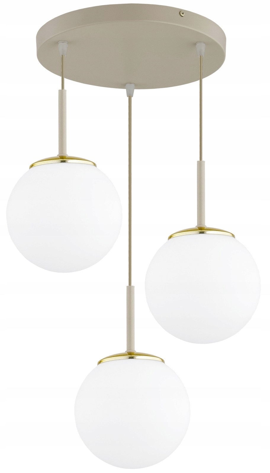 Lampa Wisząca Sufitowa Plafon Żyrandol Szklane Kule Milo Beżowy Ecru Złoty