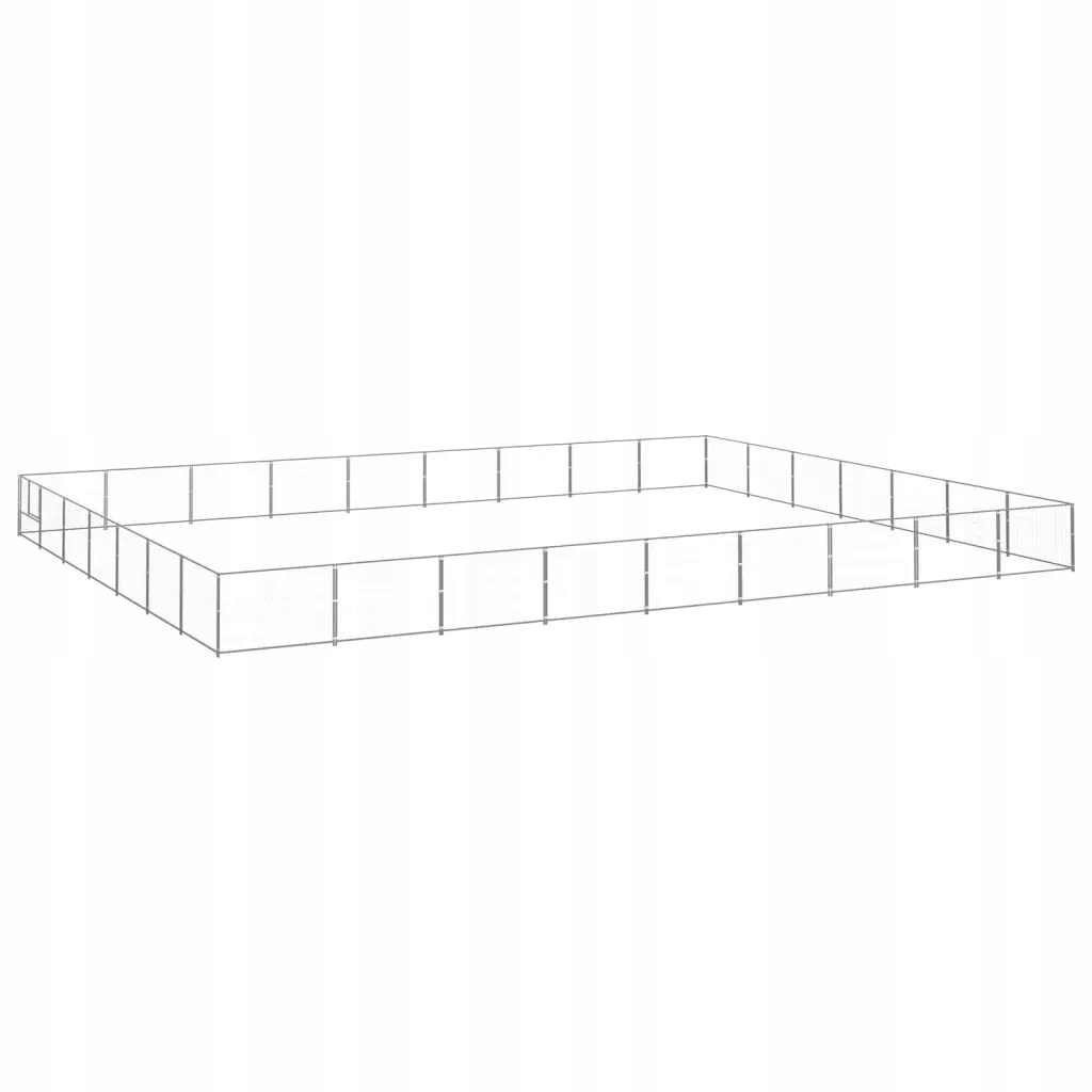 Kotec pro psa, stříbrná, 63 m², ocelová