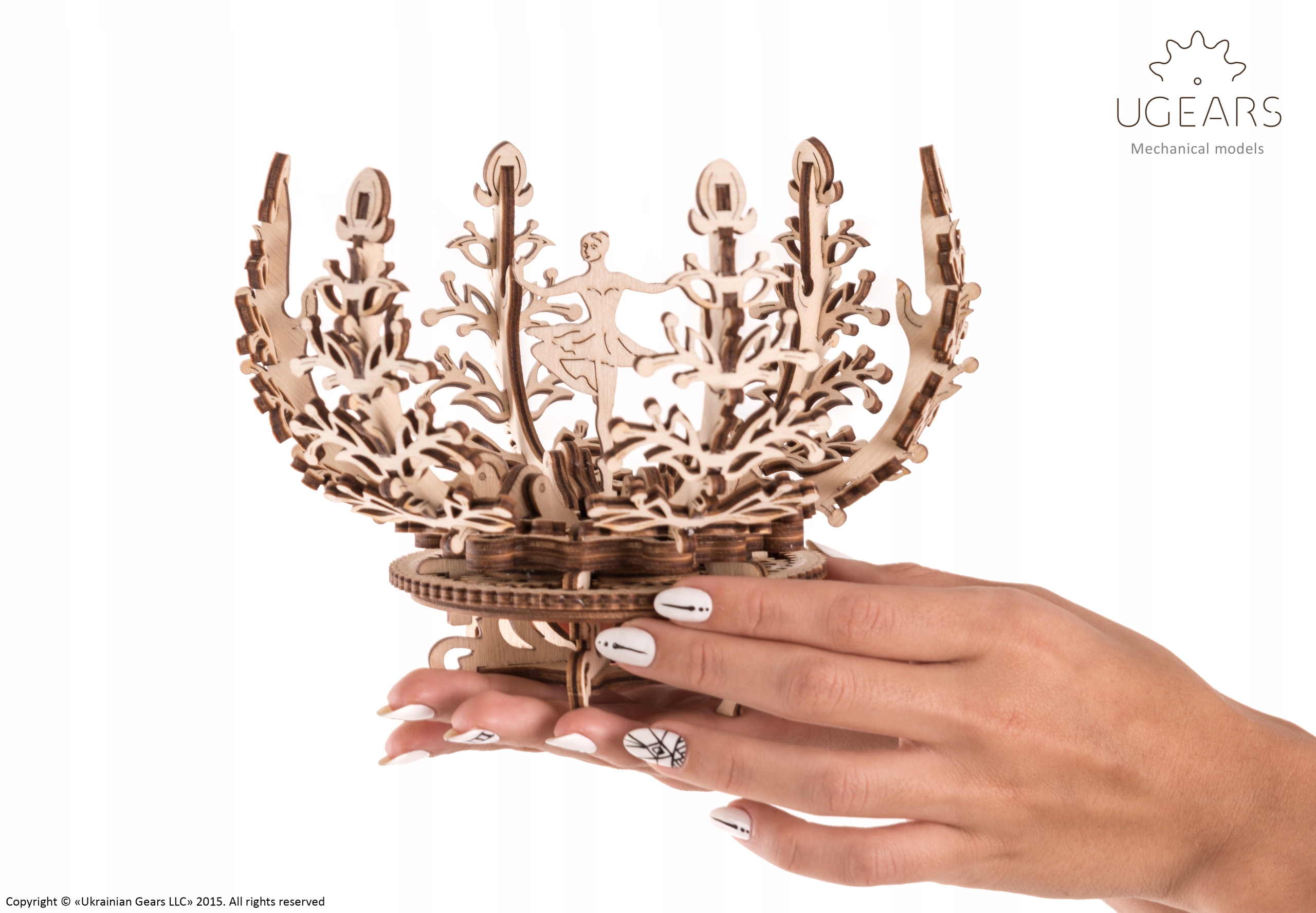 Piękne Puzzle 3D Drewniane Pozytywka-Kwiat uGEARS Kolekcja Puzzle Mechaniczne