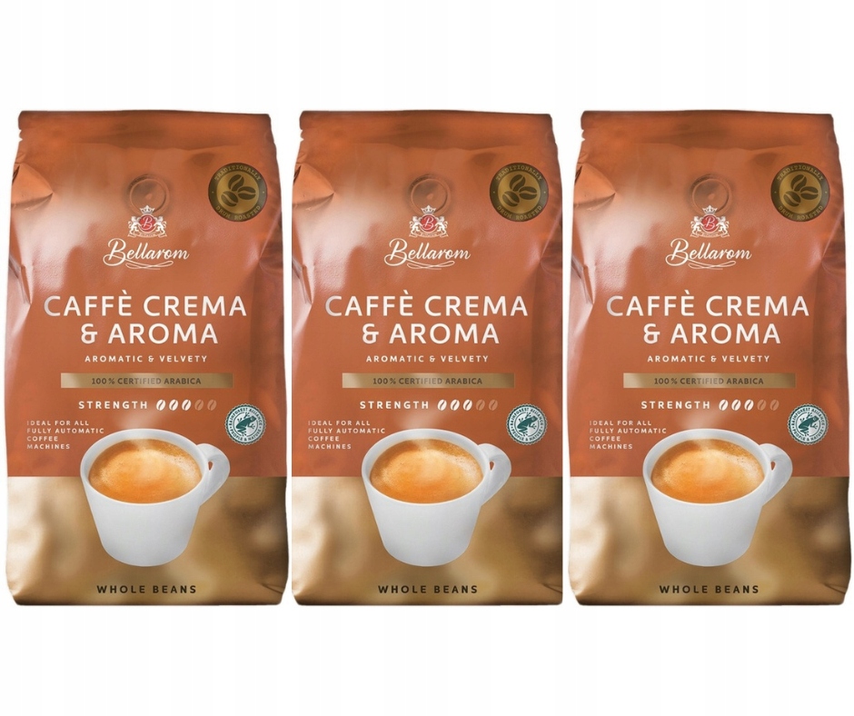 3 x Bellarom Kawa ziarnista Arabica Caffe Crema & Aroma 1000 g
