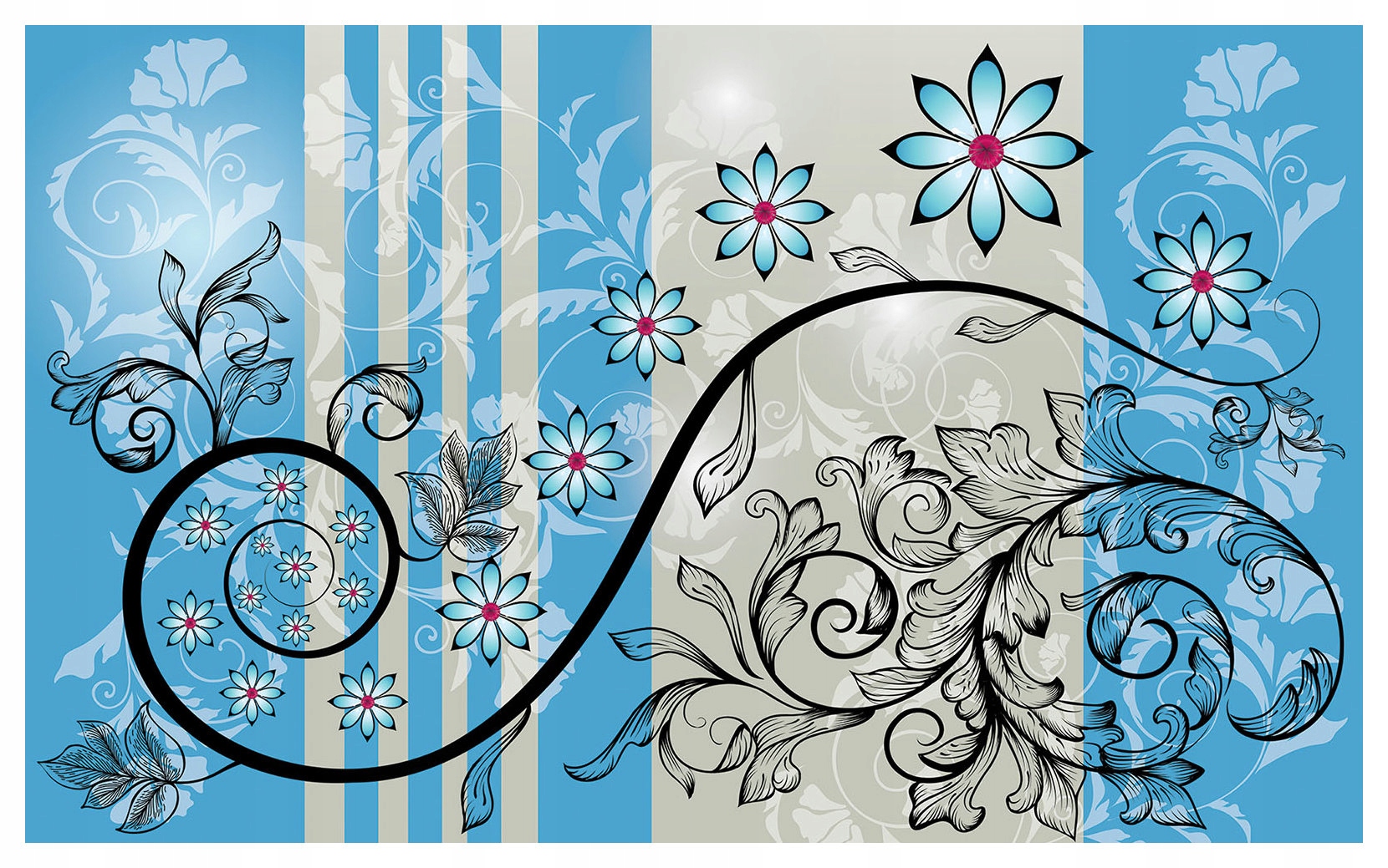 Fototapeta Modré kvety vinylová elegancia do obývačky 254x184 lepidlo