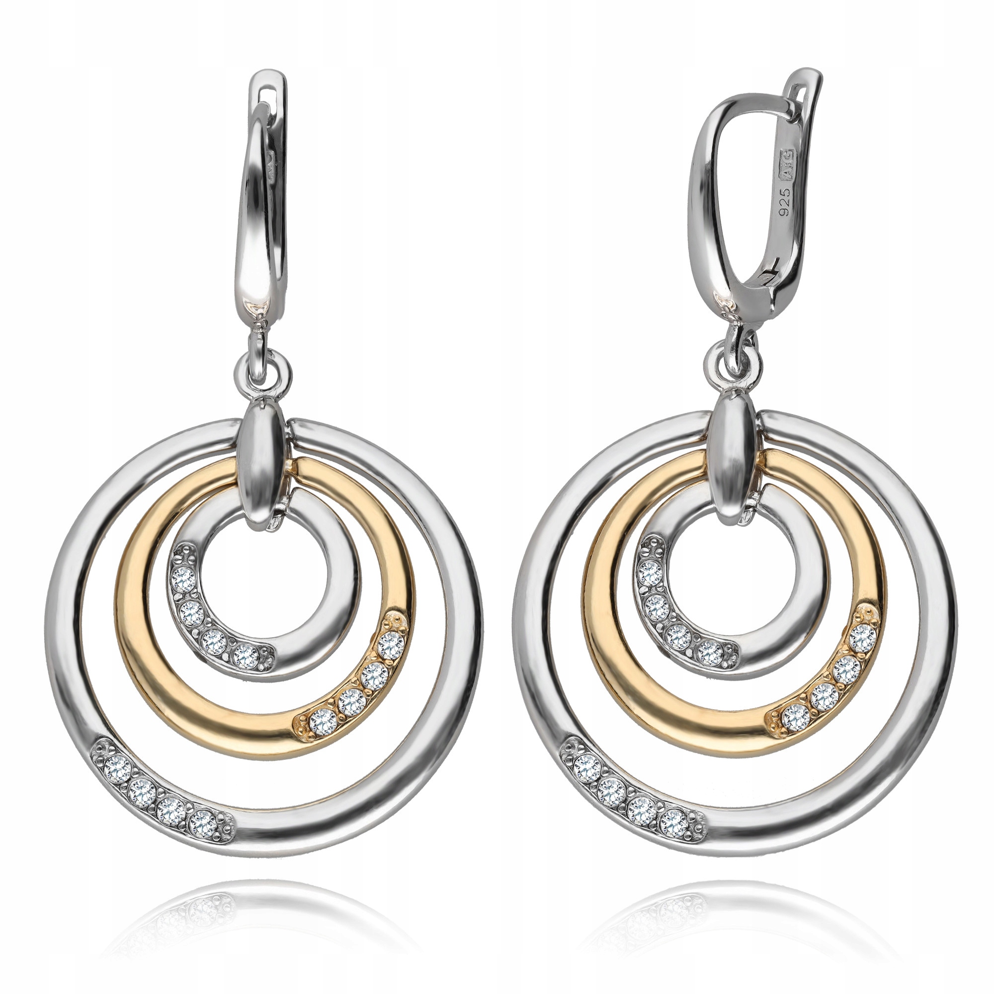 Postříbřené Pozlácené Náušnice Kruhy S Anglickým Zapínáním