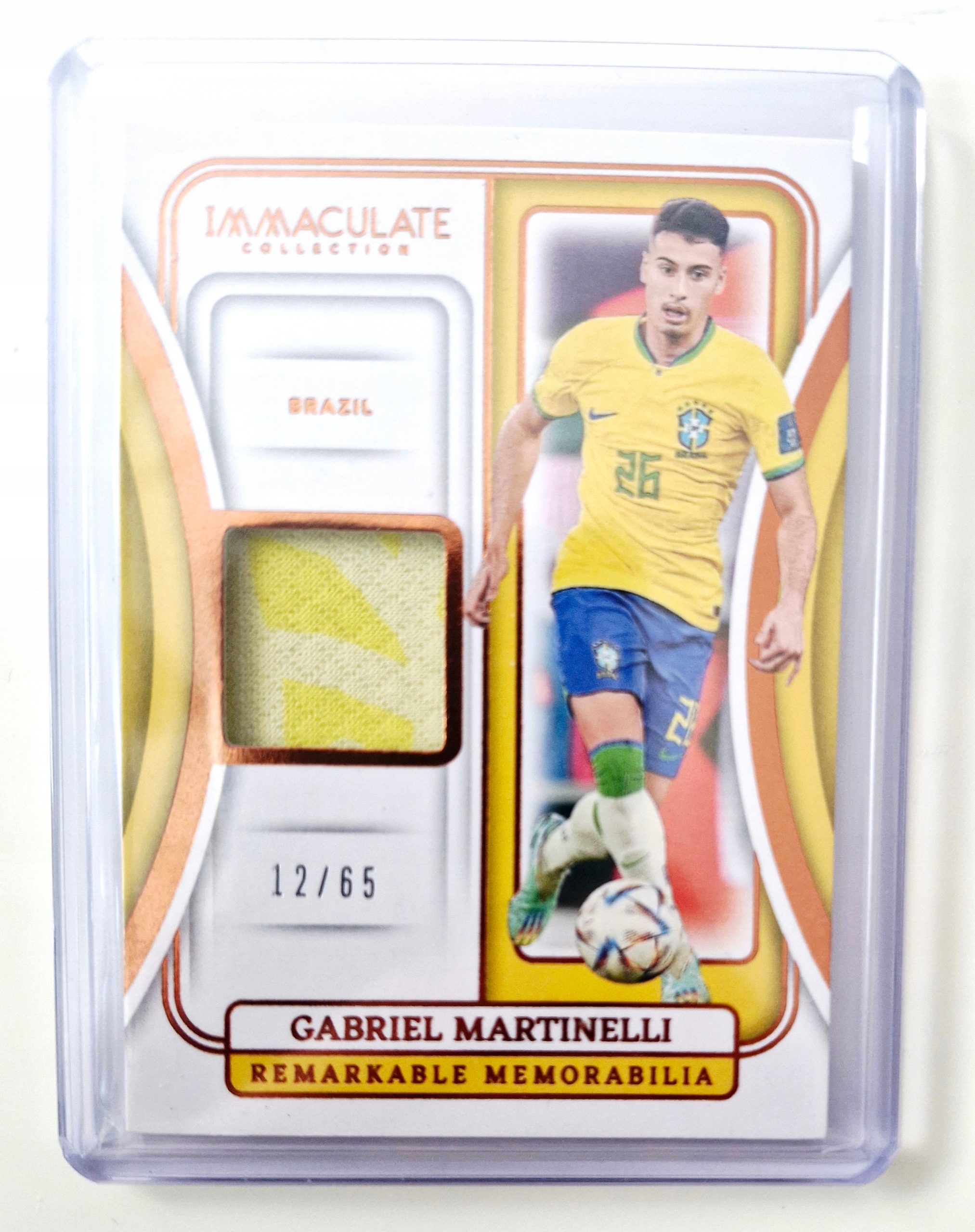 Gabriel Martinelli 2024-25 Panini Immaculate 12/65 Brazil Koszulka